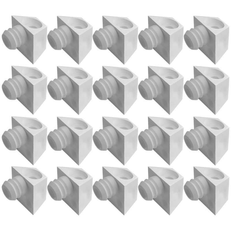 Lot de 20 Taquets en Plastique pour Étagères - Support Blanc 11mm