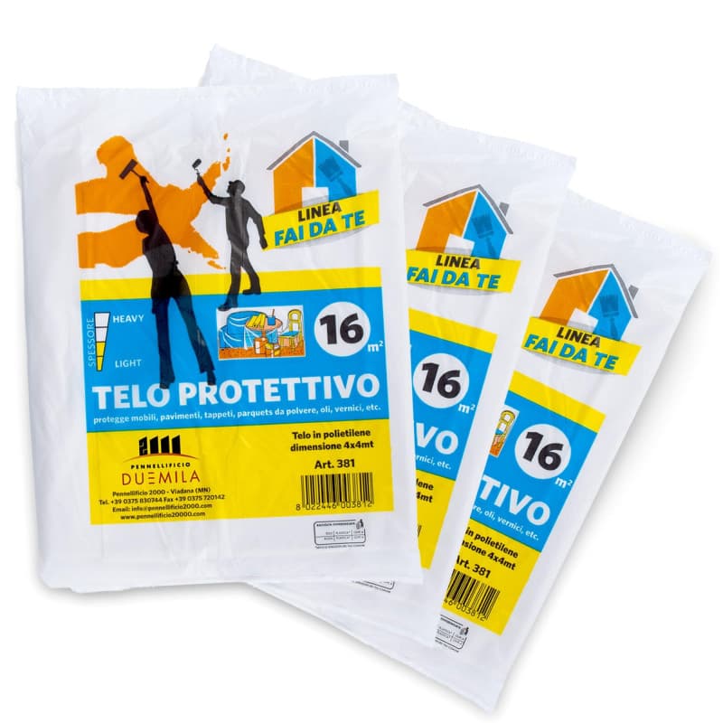 Lot de 3 Bâches de Protection en Plastique - 16 m² Anti-Goutte