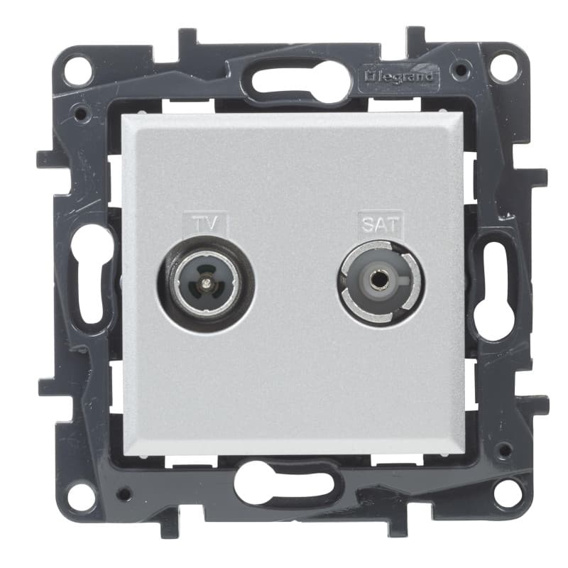 Prise TV-R/SAT encastrable Niloé Step en Aluminium - Legrand