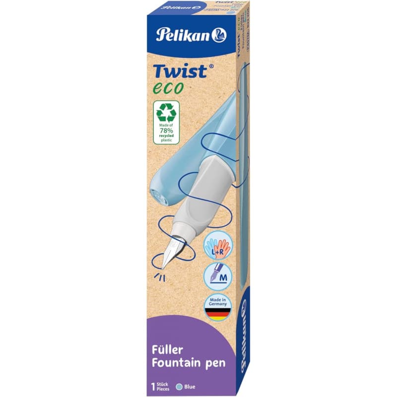 Stylo-plume Pelikan Twist Eco P457 bleu M - Écriture ergonomique et durable