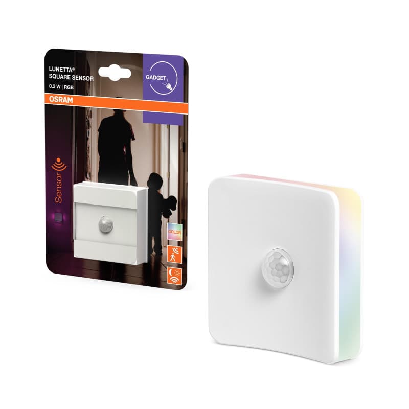 Veilleuse OSRAM Lunetta Square avec Détecteur de Mouvement et Effet RGB