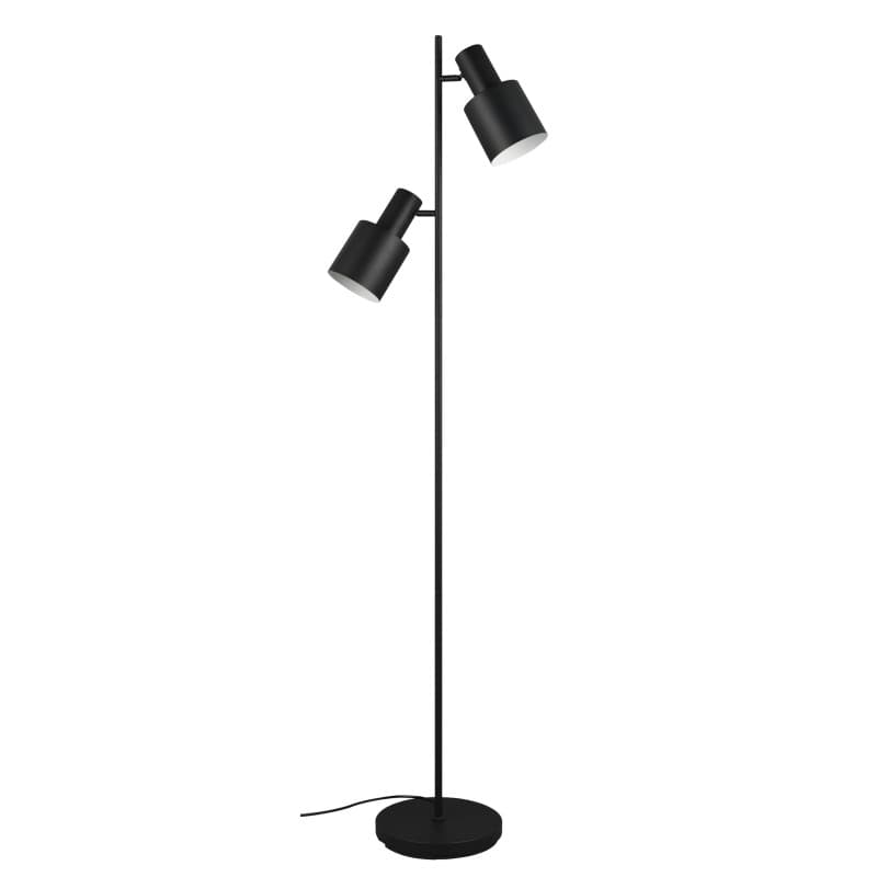 Lampadaire TRIO AGUDO en Noir Mat et Beige, Éclairage Économe en Énergie