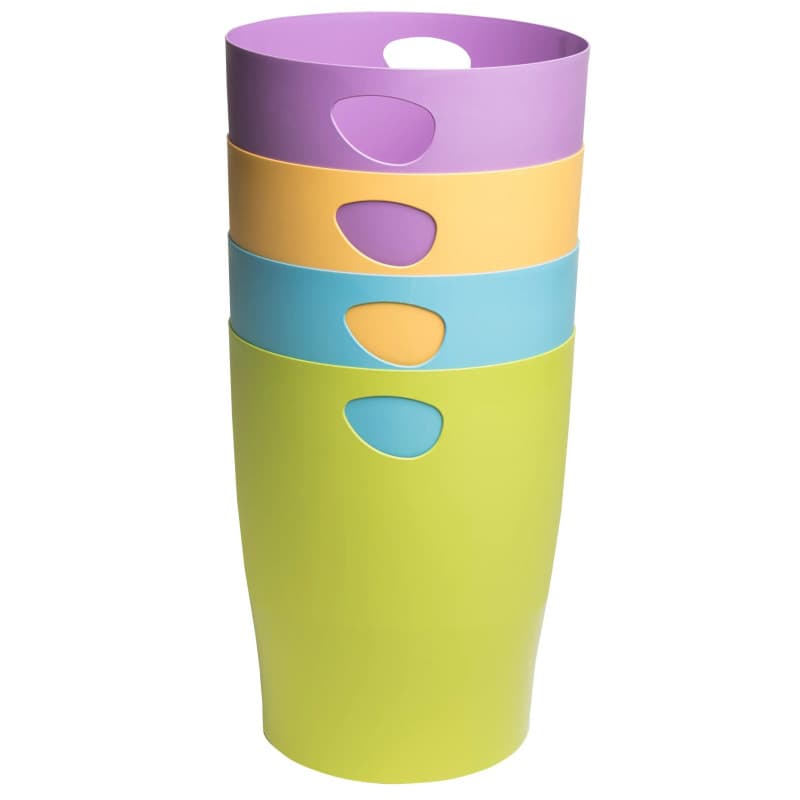 Corbeilles à Papier Exacompta Pop N'Co - Lot de 8 - 15 Litres - Couleurs Vives