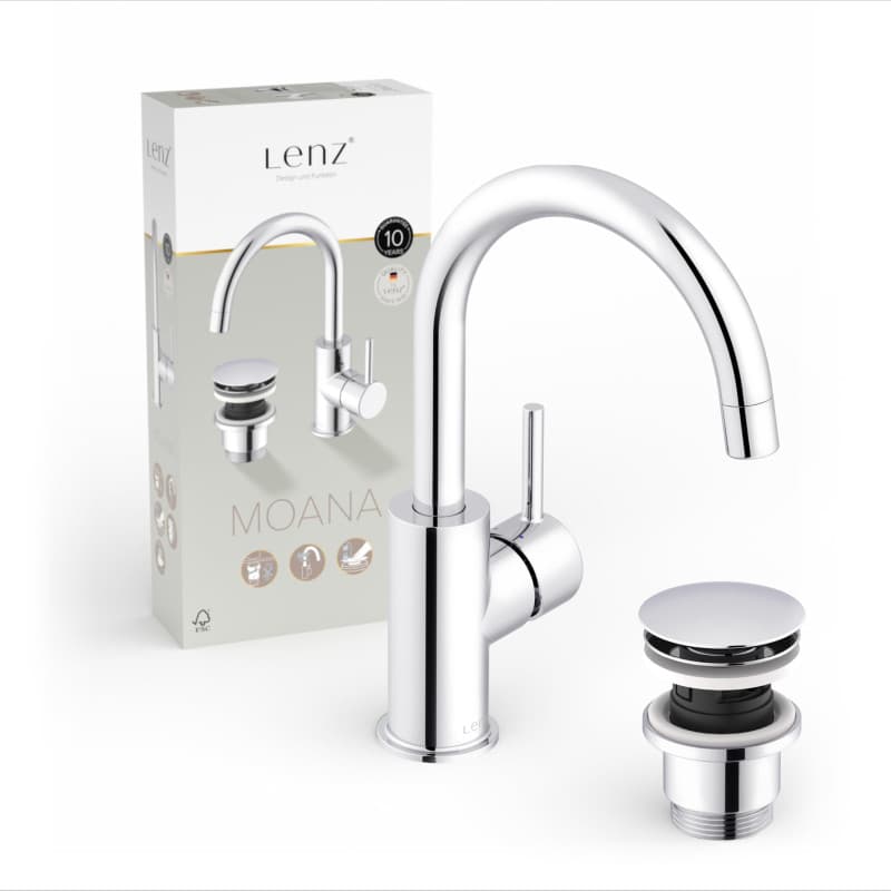 Robinet de lavabo Moana en chrome - Économie d'eau et confort optimal