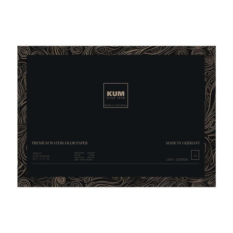 Papier Aquarelle Premium KUM 300 g/m² - 15 Feuilles 100% Coton