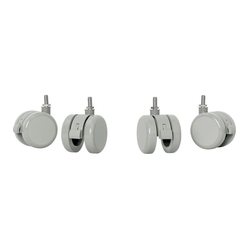 Roulettes à frein Leitz Ergo pour bureau assis-debout - 4 roulettes pivotantes M8