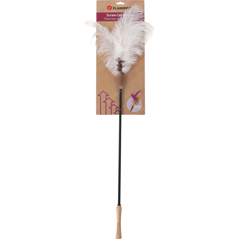 Canne à Pêche Nina pour Chat - Jouet Interactif avec Plumes et Clochette