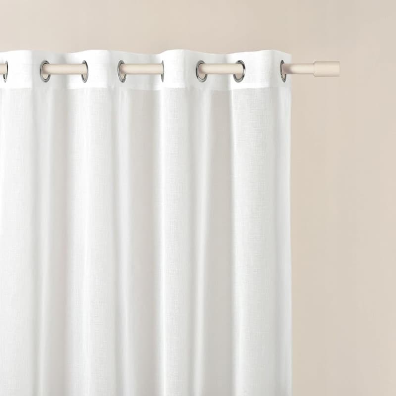 Rideau Voilage Transparent Novelia Blanc 300 x 260 cm avec Oeillets