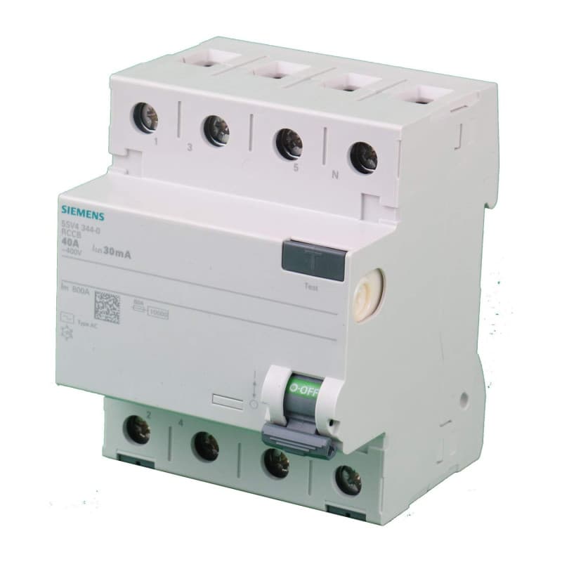 Interrupteur Différentiel Siemens 4 Pôles 40A 30mA Type AC