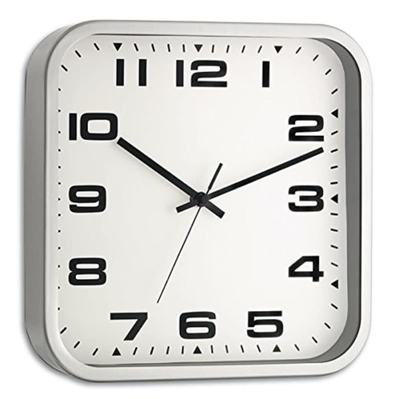 Horloge Murale Silencieuse TFA en Métal avec Couvercle en Verre