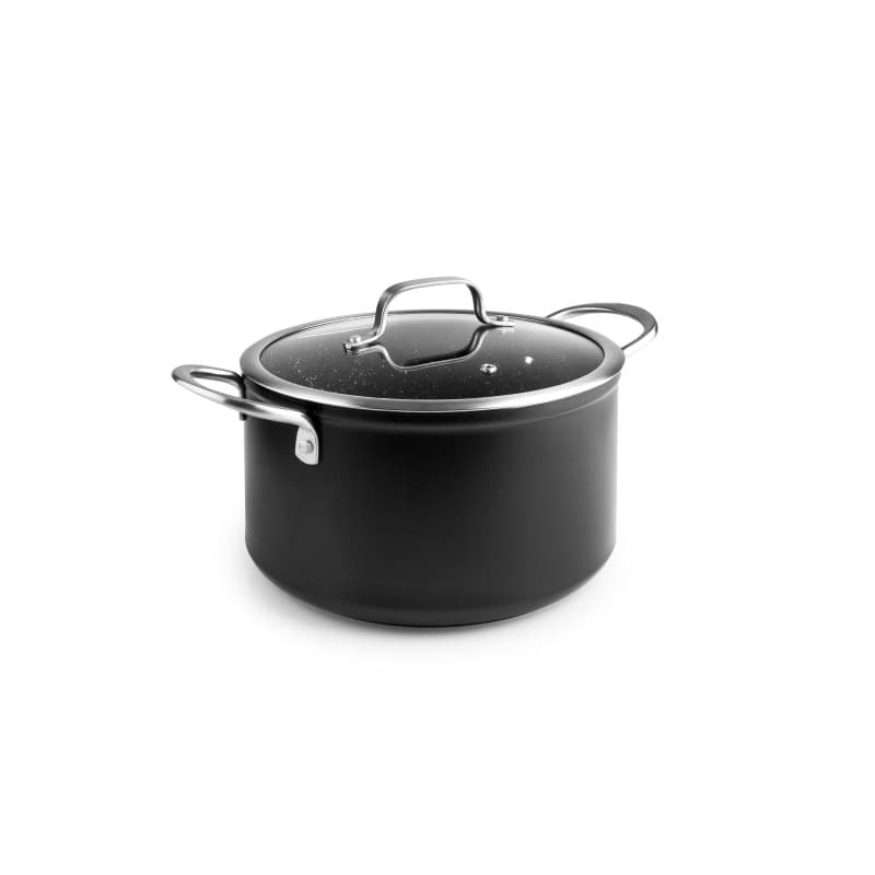 Casserole en Aluminium Forgé IBILI 24 cm avec Couvercle en Verre