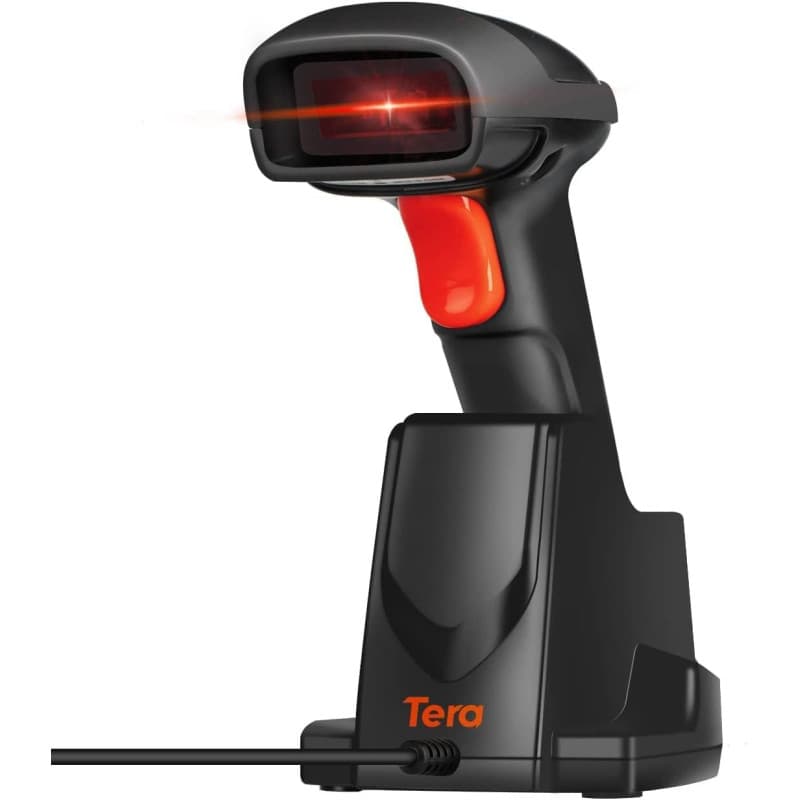 Tera Scanner de Code à Barres Laser Sans Fil 1D avec Base de Charge