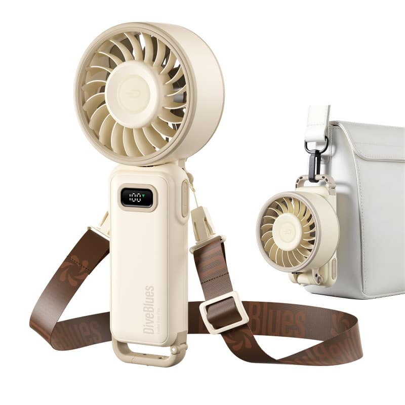 Diveblues Mini Ventilateur Portable Turbo,100 Vitesses à Flux d’Air Puissant 7,4 m/s, Petit Ventilateur de Poche Pliable 4-en-1