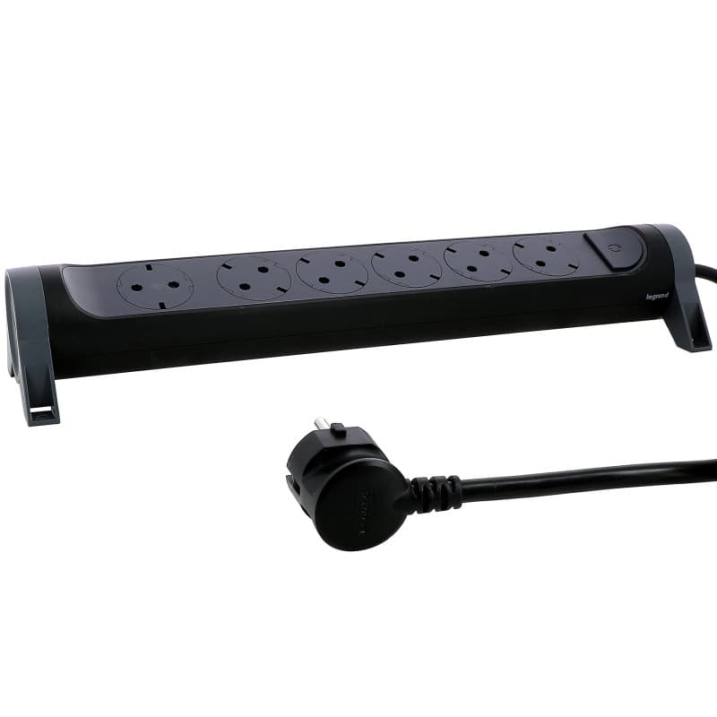 Multiprise Rotative Legrand 6 Prises avec Interrupteur LED - Montage Mural ou Table