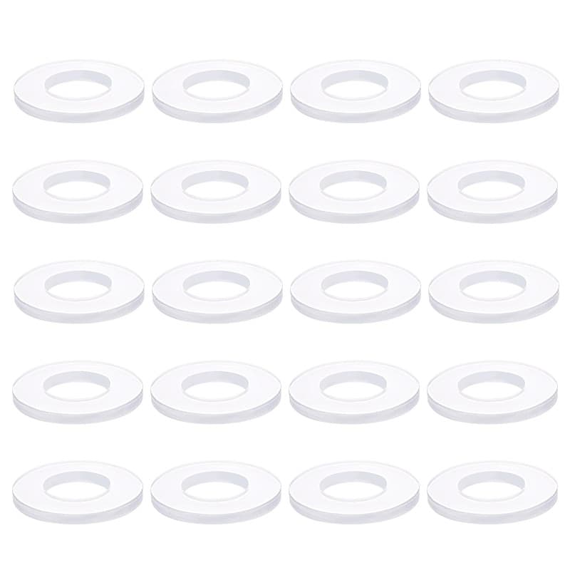 Rondelles Plates en Caoutchouc Transparent M10 - 30 Pièces pour Fixation Mécanique