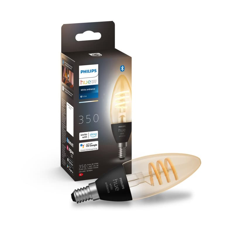 Ampoule Vintage Philips Hue E14 Flamme Bluetooth - Lumière Ambiance Intelligente