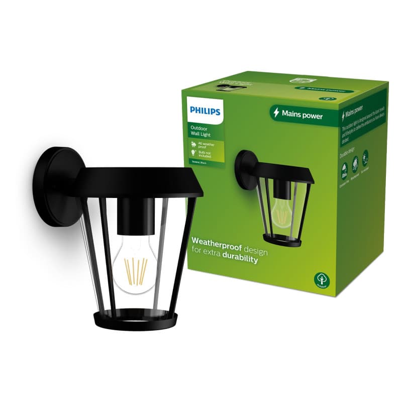 Applique d'Extérieur Philips Sunera Noir E27 - Éclairage Durable 25W