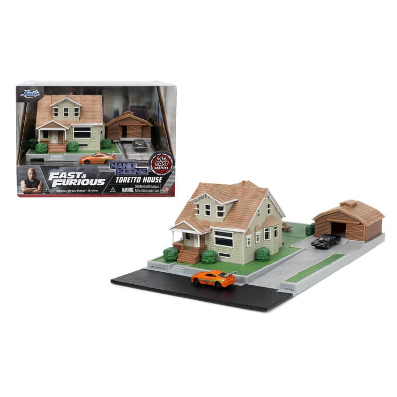 Diorama Maison de Dom Toretto Fast & Furious avec 2 Nano Voitures