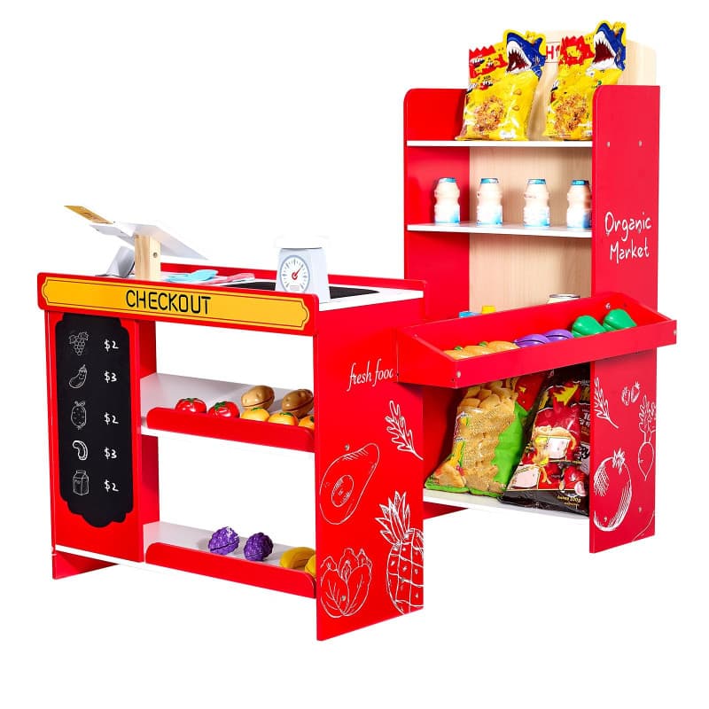 VEVOR Supermarché Enfant avec Accessoires - Jeu d'Épicerie en MDF