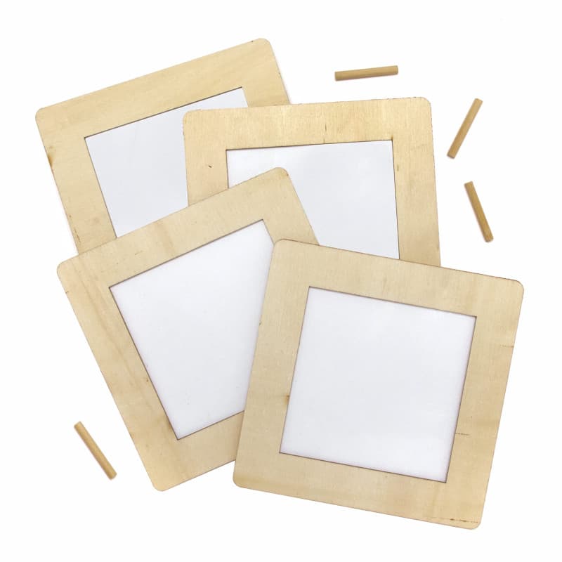 Cadres Photo Carrés Personnalisables - Pack de 4 pour Enfants