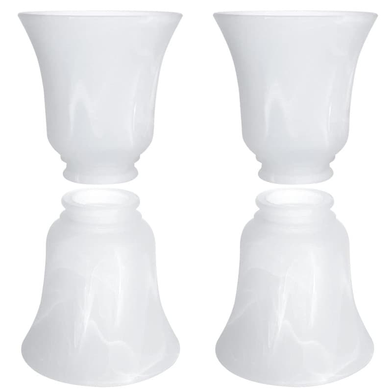 Skelang - Lot de 4 Abat-jours en Verre Dépoli pour Ventilateur de Plafond