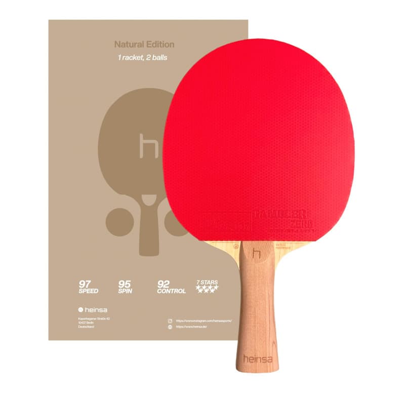 Raquette de Tennis de Table Heinsa Natural Edition en Carbone - Ultra Légère et Réactive