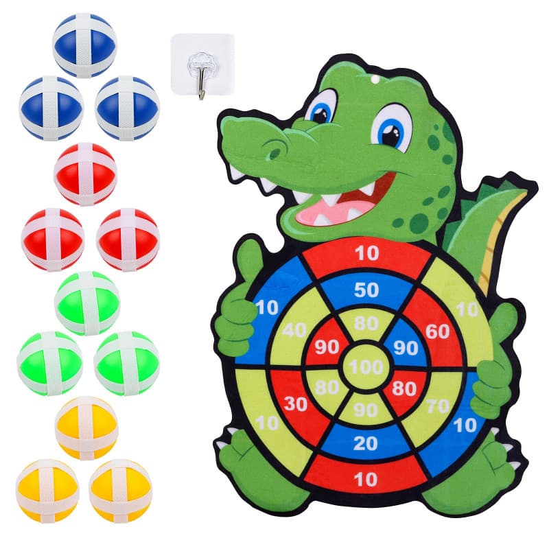 JOFONY Cible de Fléchettes Adhésives pour Enfants - 12 Balles Incluses