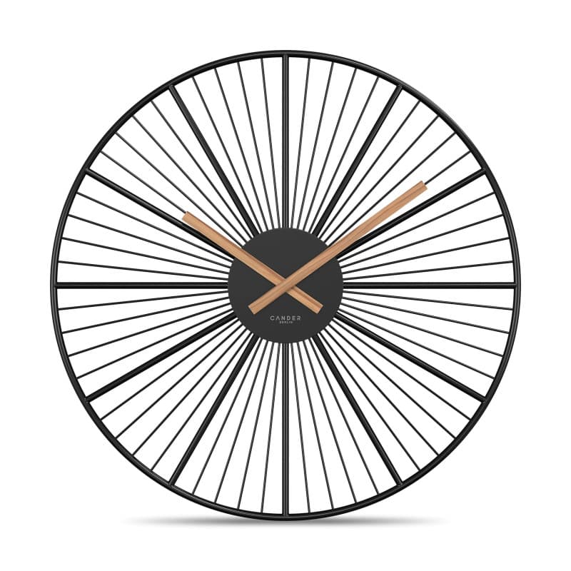 Horloge Murale Silencieuse XXL Cander Berlin Barla en Métal Noir 50 cm