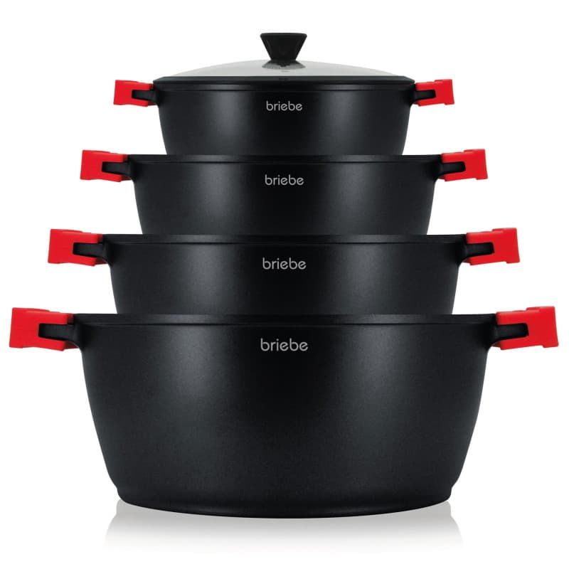 Batterie de Cuisine Antiadhésive Briebe en Titane - 8 Pièces Induction