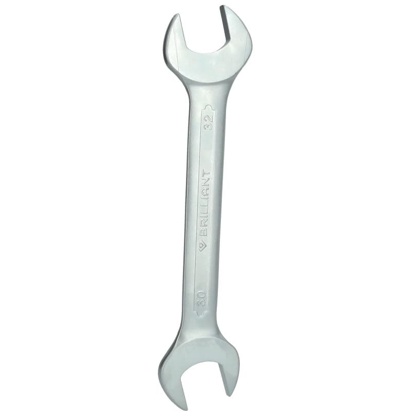 Clé à fourche double BRILLIANT TOOLS 30 x 32 mm - Chromée mate