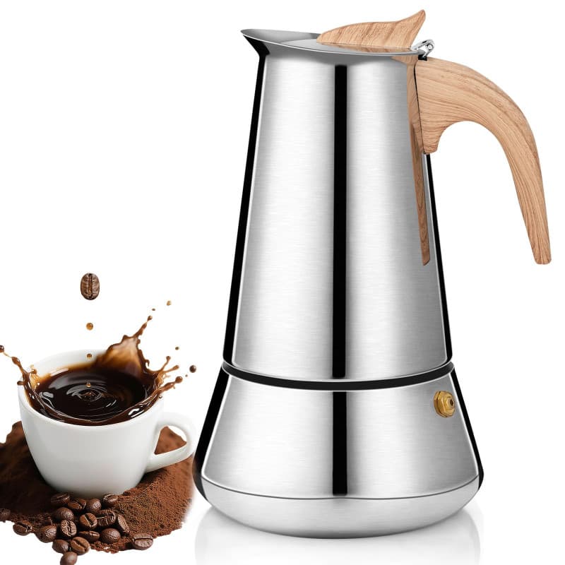 Cafetière Moka Romon en Inox 350ml - Compatible Induction et Gaz