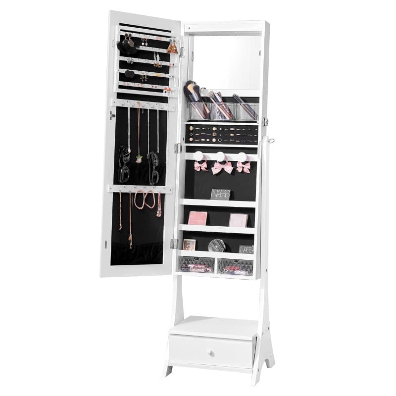 Armoire à Bijoux VEVOR avec Miroir Pleine Longueur et Éclairage LED