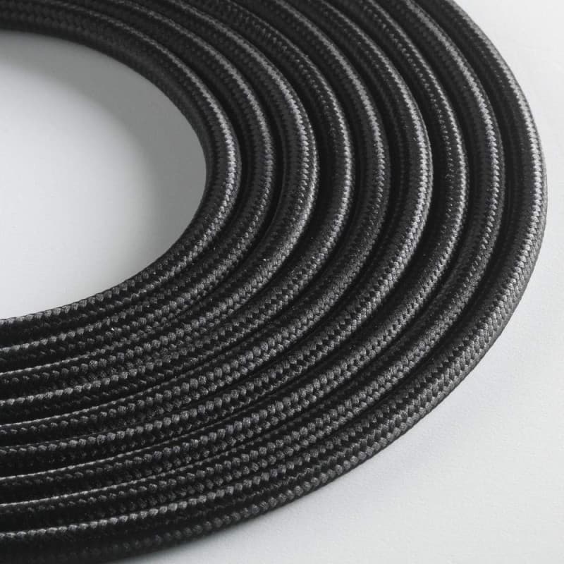 Câble Textile Rond LUMIÈRE KLARTEXT - 5m Noir pour Éclairage