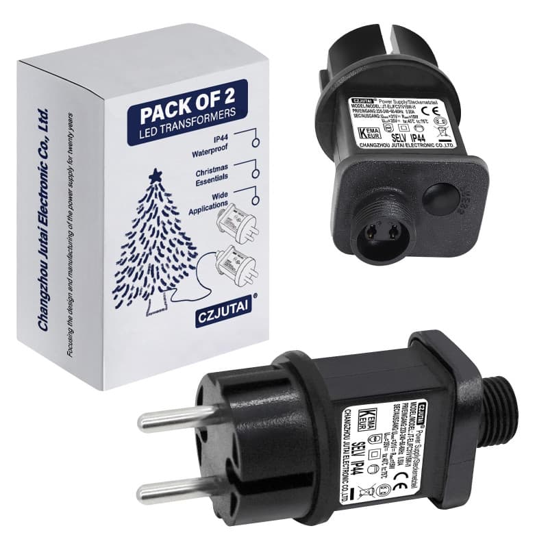 Pack de 2 Transformateurs LED IP44 pour Éclairage de Noël - Prise Européenne