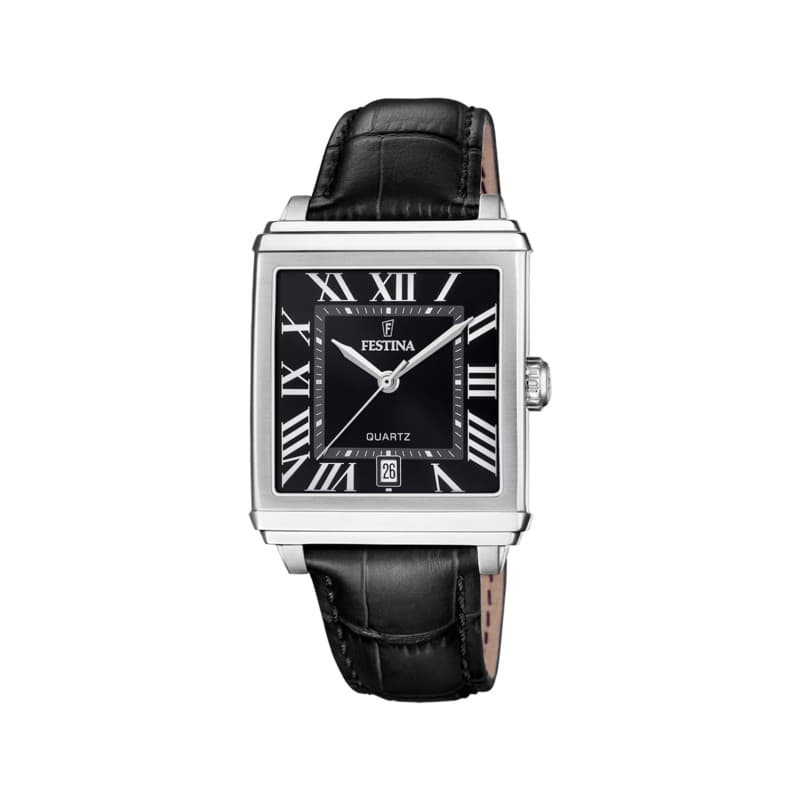 Montre Festina Homme F20681/3 en Acier Inoxydable et Cuir Noir