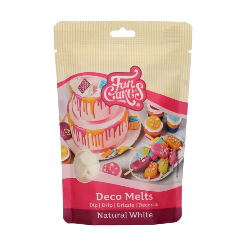 FunCakes Deco Melts Blanc Naturel - Décoration Gourmande pour Pâtisserie