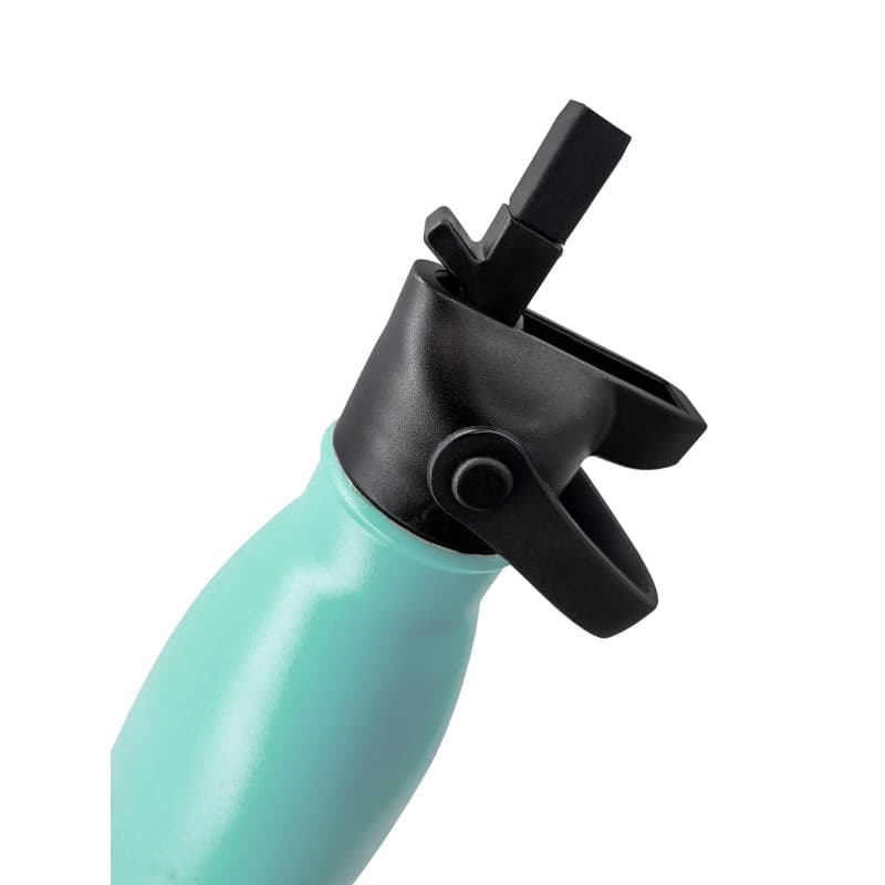 Bouchon Sport avec Paille pour Thermos NERTHUS en Acier Inoxydable Noir