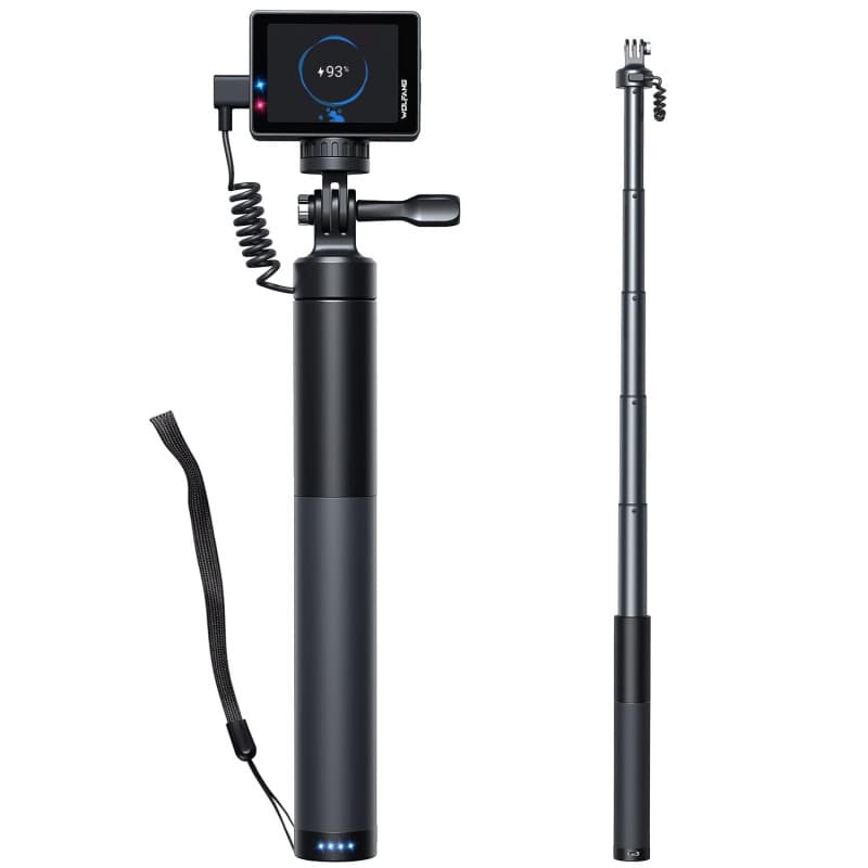 Perche à Selfie WOLFANG GB2200 pour Caméra d'Action - Charge 2600 mAh