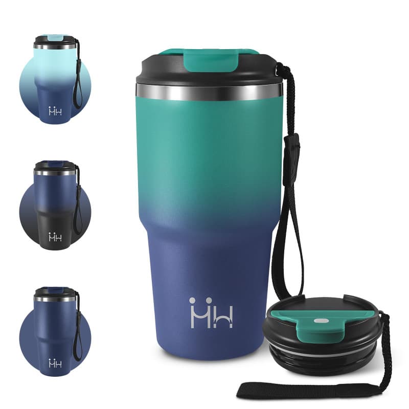 Mug Isotherme Premium 600ml en Acier Inoxydable avec Couvercle Étanche