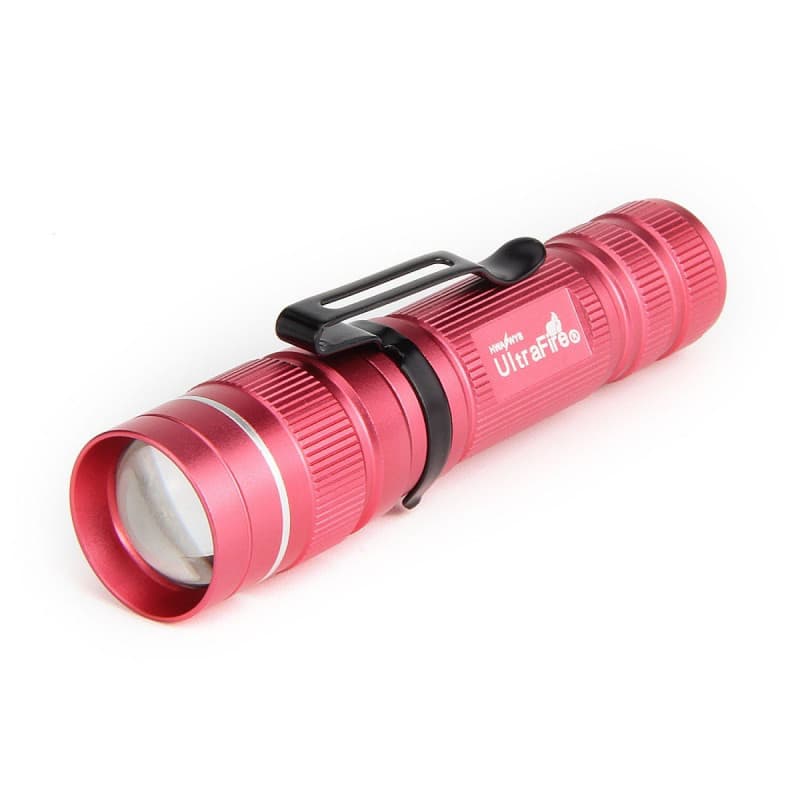 Lampe de Poche UltraFire LED Mini Rose avec Zoom et 3 Modes
