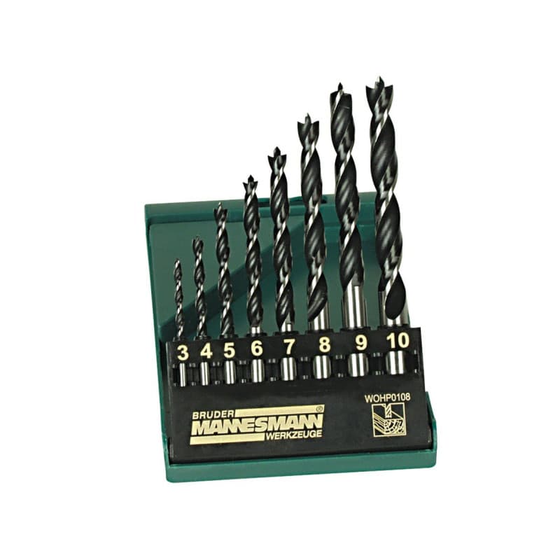 Coffret de mèches à bois professionnel Mannesmann - 8 pièces