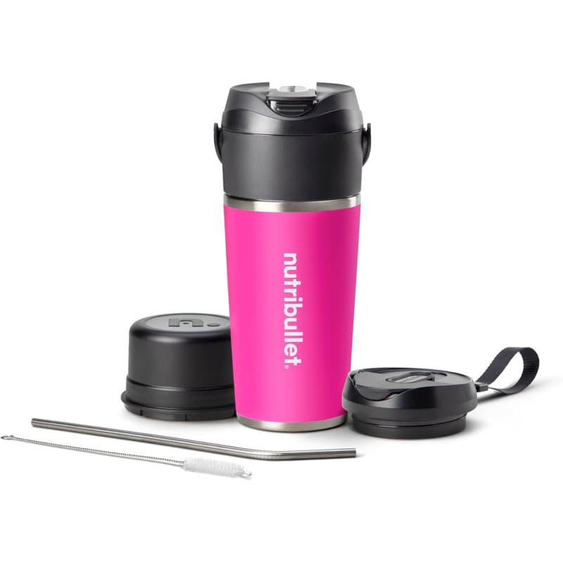 NutriBullet Flip - Blender Portable Isotherme 590ml avec Couvercle et Paille