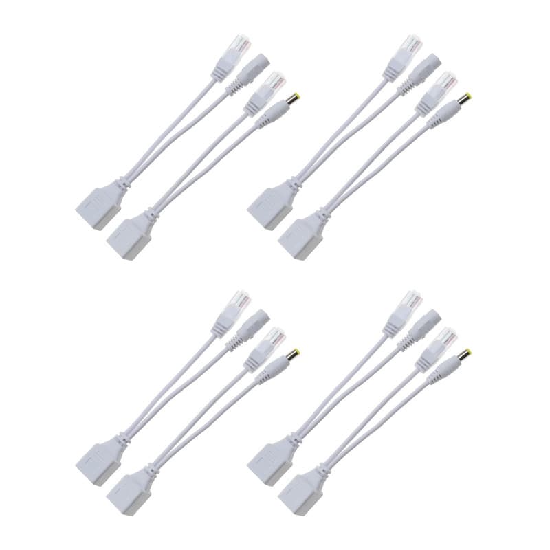 eMagTech Kit de 4 Paires de Câbles POE pour Caméras de Sécurité et Routeurs