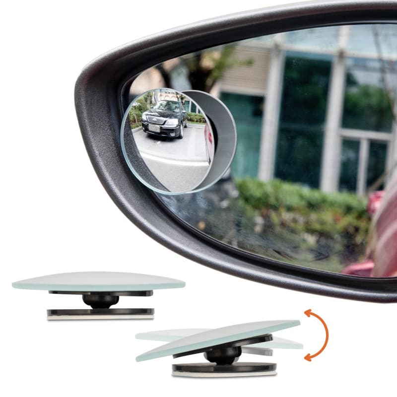 +PWR Miroirs Ronds d'Angle Mort pour Rétroviseur - Vision Élargie et Sécurité Accrue