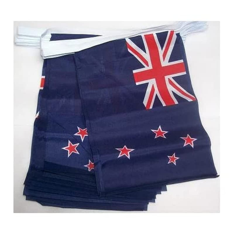 Guirlande de Drapeaux Néo-Zélandais 4m - 20 Fanions en Polyester