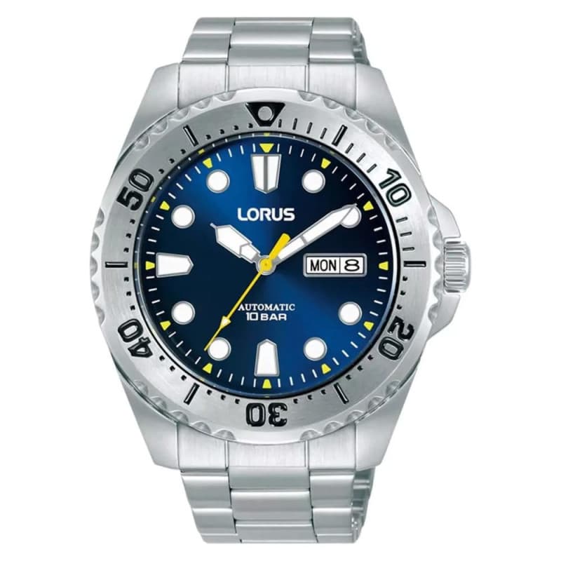 Montre Automatique Lorus pour Homme en Acier Inoxydable avec Cadran Bleu
