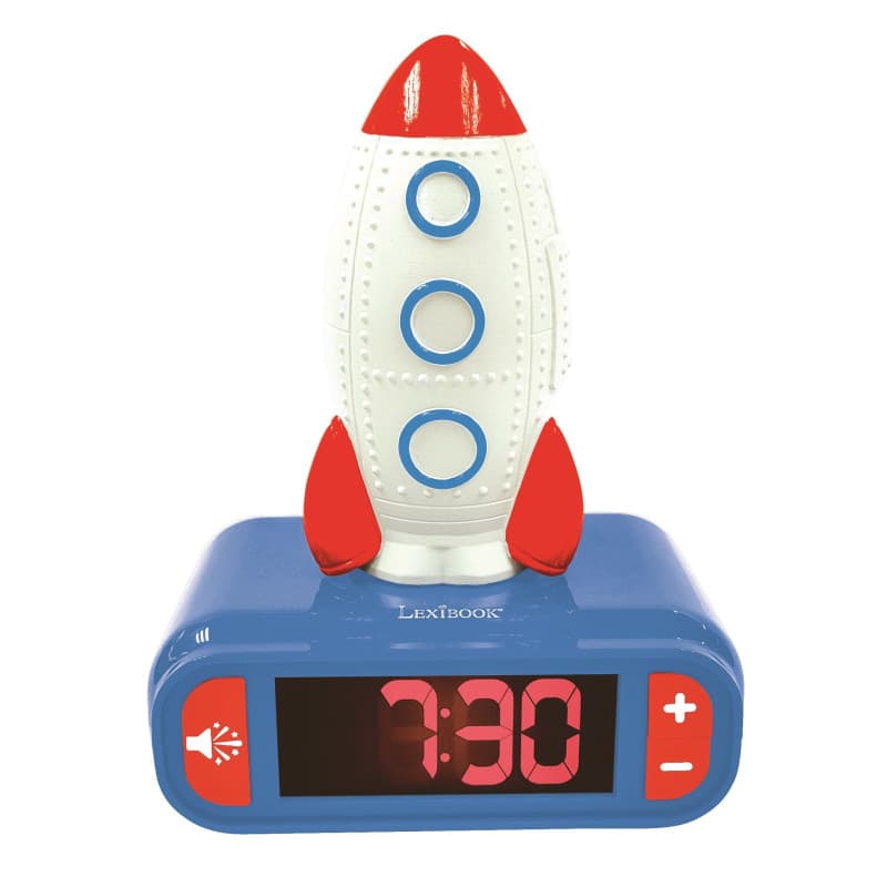 Réveil Veilleuse Fusée Lumineuse Lexibook pour Enfant - Bleu