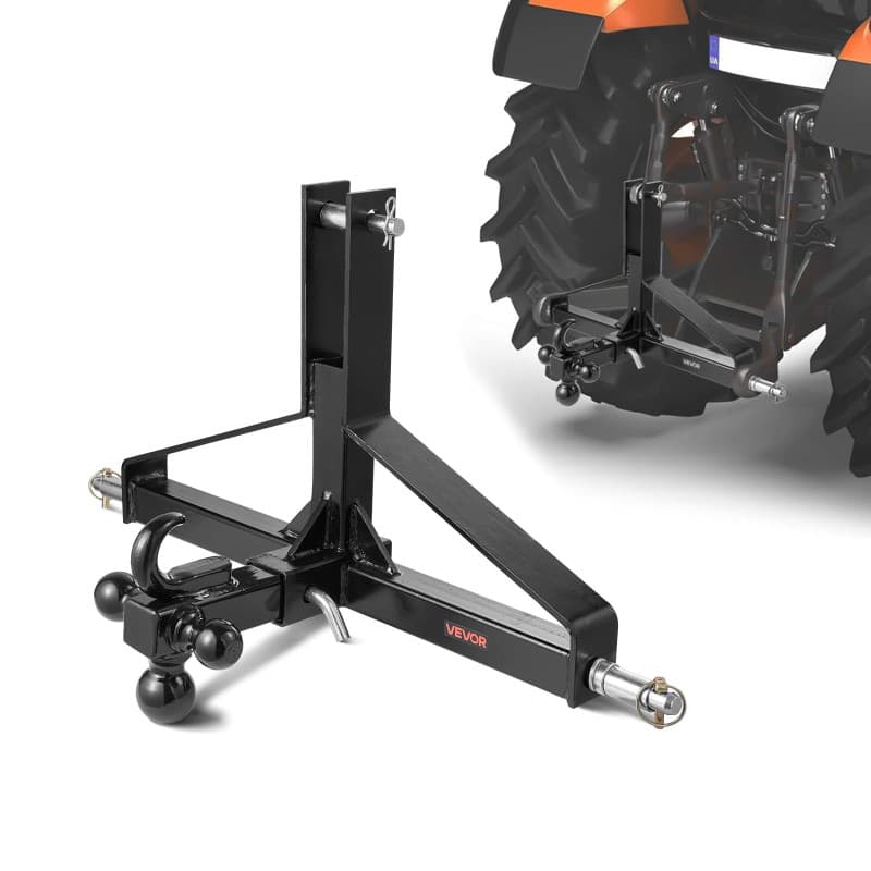 Attelage 3 Points VEVOR avec Récepteur et Boules de Remorquage pour Tracteurs
