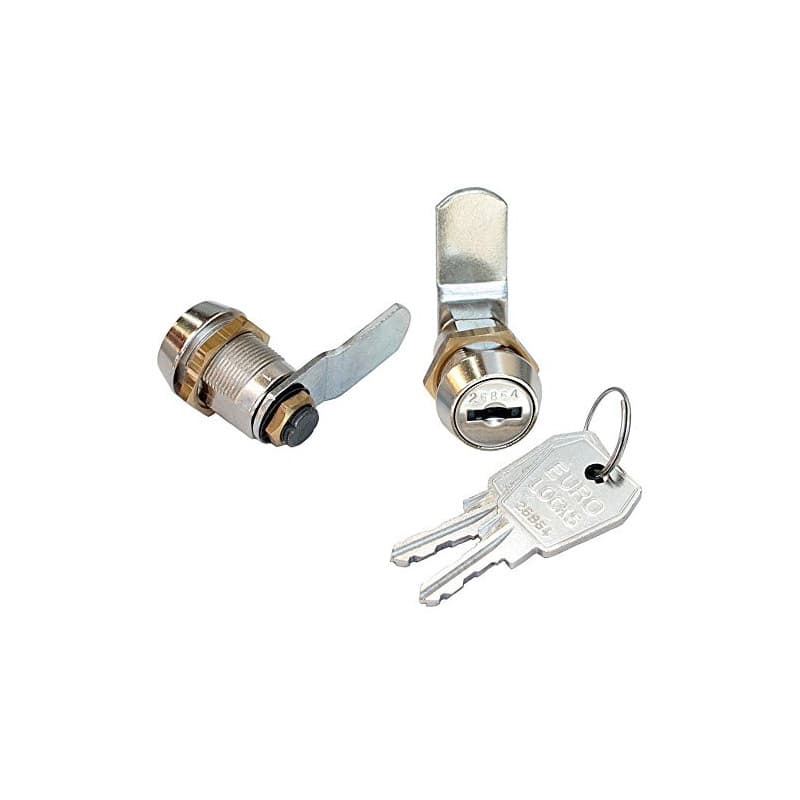 Serrure de meuble KeyMet 20 mm avec déverrouillage par clé - Argent