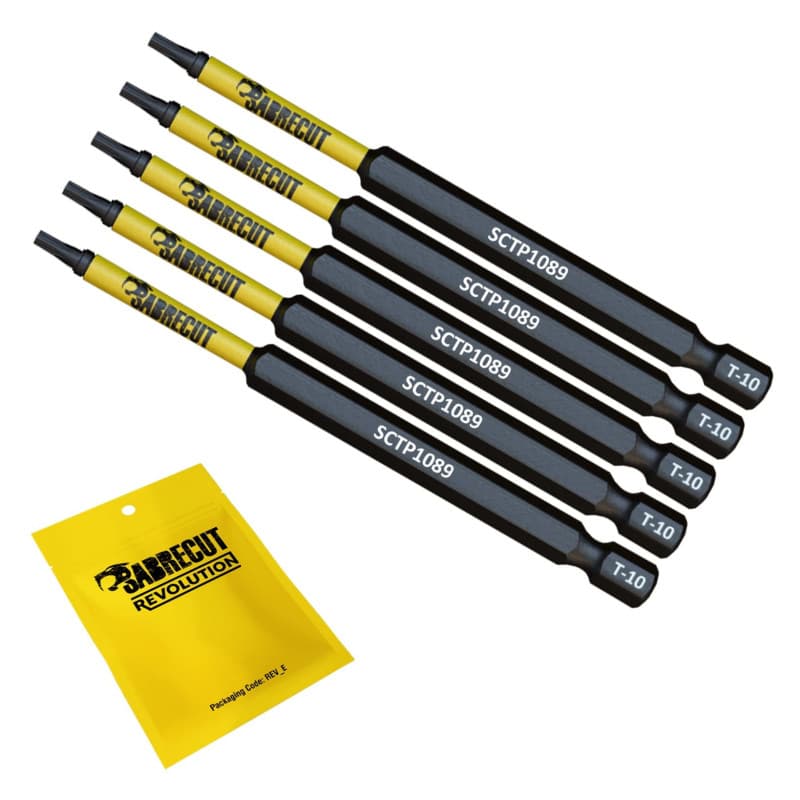 Jeu de 5 Embouts de Tournevis T10 SabreCut avec Pochette de Rangement